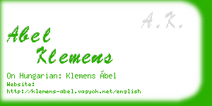 abel klemens business card